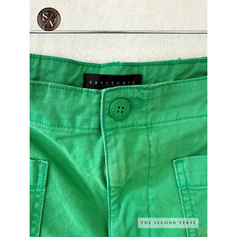 Sanctuary Shorts Bright Green Front Pocket Waist Size 31 - Picture 3 of 7